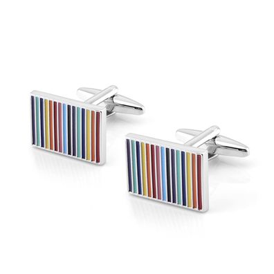 Rainbow Striped Men's Cufflinks Rectangular Pair of Men's Cufflinks Classic Men's Tux