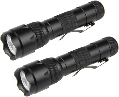 Super Bright 2pcs LED Torch Single Lighting Mode Tactical Handheld Torch Waterproof M