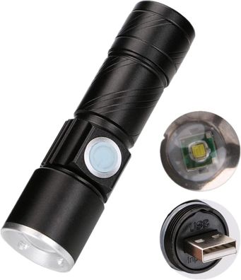 Rechargeable Mini LED Torch, Handheld Waterproof Zoom Torch Light for Outdoors