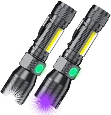 Black Light UV Torch, Rechargeable LED USB Torch, Waterproof LED Torch (2-Pack)