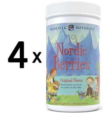 4 x Nordic Berries Multivitamin, Original Flavor - 200 gummy berries