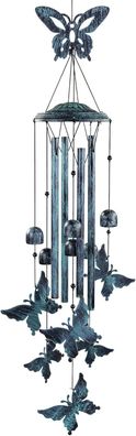 Butterfly Wind Chimes, Outdoor Aluminum Tubes for Patio, Garden & Porch Decor