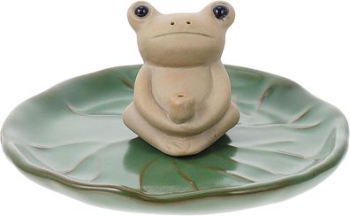 Ceramic Incense Stick Burner, Frog Statue, Lotus Leaf Plate, Yoga Relaxation