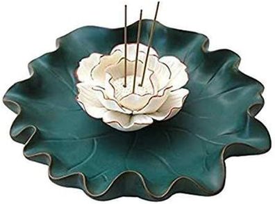 Ceramic Statue Incense Candle Holder, Vintage Lotus Incense Stand