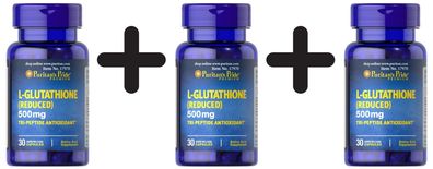 3 x L-Glutathione Reduced, 500mg - 30 caps