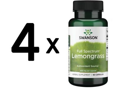 4 x Full Spectrum Lemongrass, 400mg - 60 caps