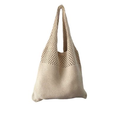 Women's Handwoven Straw Shoulder Bag, Large Beach Leather Handle Tote