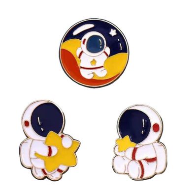 3 Pack Astronaut Lapel Pin Enamel Badge, Cute Cartoon Space Pin Set