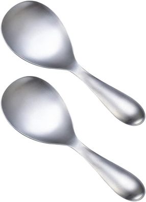 2pcs Stainless Steel Rice Spoon, Large Utility Spoon (Silver)