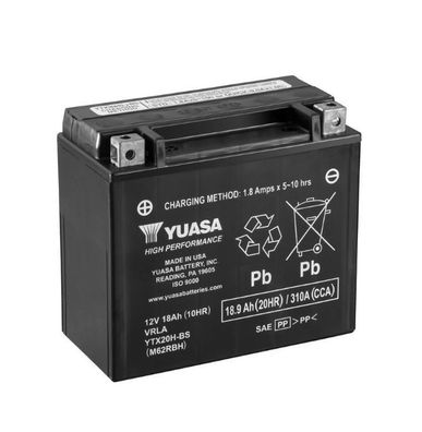 YUASA YTX20H-BS 12V/18,9Ah A310 CCA Motorradbatterie AGM SOFORT einsatzbereit