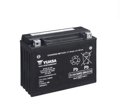 YUASA YTX24HL-BS HP 12V/22,1Ah A350 Motorradbatterie AGM SOFORT einsatzbereit