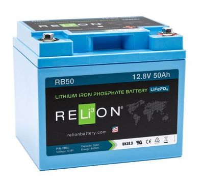 RELION RB50 Lithium ION LiFePo4 Akku 6,7 kg Caravan, Boot, Rollstuhl 50Ah