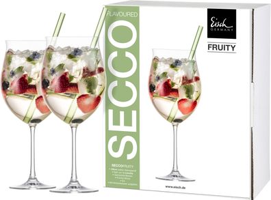 EISCH Fruity 551/951 + Glashalm grün - je 2 Stück im GK SECCO Flavoured 25512951