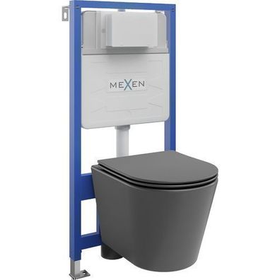 Mexen Slim WC-Set Rico Dunkelgrau Matt