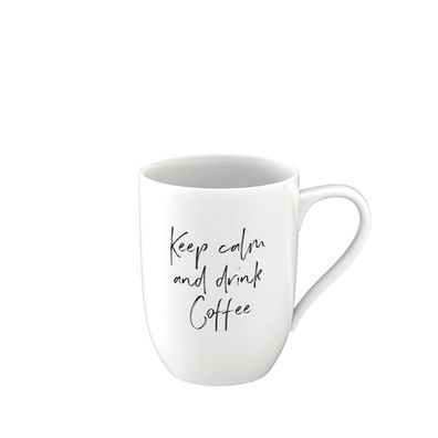 Villeroy & Boch Statement Becher mit Henkel Keep calm and drink c. Premium Porcela