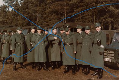 Foto Polizei Bereitschaftspolizei Bochum ca. 1960 (Reprint 10 x 15 cm)