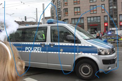 Foto Polizei Mülheim Ruhr Streifenwagen VW Bus T5 2017 (20 x 15 cm)