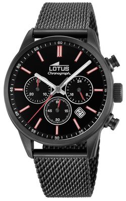 Herrenuhr Armbanduhr Lotus Uhr Edelstahlarmband black 18700/1