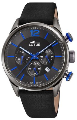 Herrenuhr Lotus Armbanduhr Lederarmband schwarz 18687/3