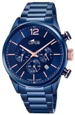 Herrenuhr Lotus Armbanduhr Edelstahlarmband blau 18680/2