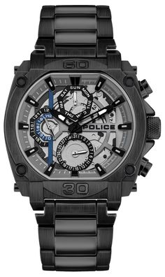 Police Herren Armbanduhr PL15472JSB.13M Multifunktion Edelstahl black