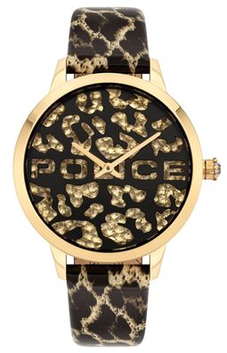 Modische Police Damenuhr Leopardenoptik PL16028MSG.02