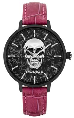 Modische Police Damenuhr Lederarmband pink PL16032MSB.02