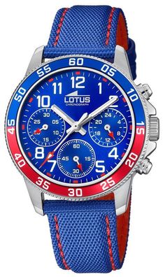 Herrenuhr Lotus Armbanduhr 18581/4 Chronograph Uhr blau rot