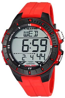 Calypso Uhr Digital Herrenuhr K5607/5 rot schwarz Digitaluhr