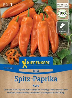 BIO Spitz-Paprika Kyra, Corne di Torro - Freiland, Gewächshaus u Kübel