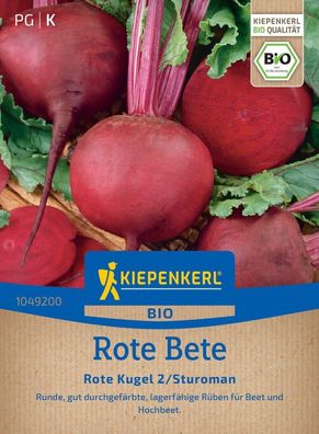 BIO Rote Bete Rote Kugel 2/Sturoman, lagerfähige Rüben für Beet und Hochbeet