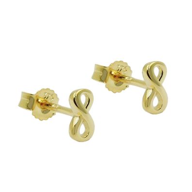 Ohrstecker Ohrring 6x3mm Unendlichkeit glänzend GOLD 9Kt
