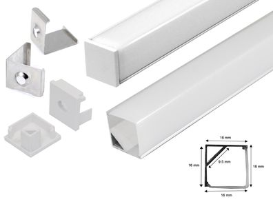 LED Aluprofil Aluminium Profil Alu Schiene Leiste Winkelprofil Eckprofil inkl