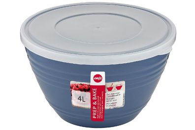 EMSA Kunststoff-Rührschüssel Prep & Bake 4,15l mit Deckel blau