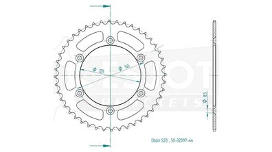 ESJOT Kettenrad "32097" 520, Stahl, schwarz 46 Zähne