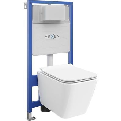 Mexen Felix Slim WC-Set, Weiß, Absenkautomatik