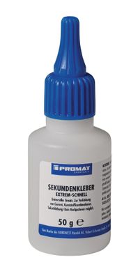 Sekundenkleber extrem schnell 50g farblos Flasche PROMAT Chemicals