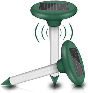 2 Stück intelligenter Ultraschall-Solar-Mückenvertreiber für Garten, Rasen, Maus, Sch