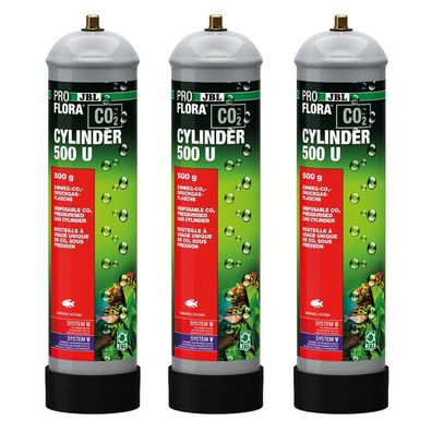 3 X JBL Proflora u500 CO2-Einweg-Vorratsflasche 500g