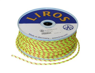 Liros - Trimmleine neon, leuchtgelb-pink, 4 mm, 10 m, 16-fach