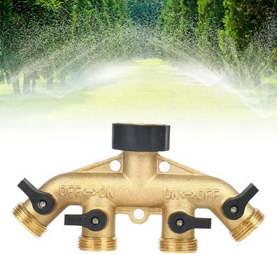 4-Wege-Wasserhahn-Verteiler, verstellbarer Wasserdurchfluss-Verteiler für Gartenbewäs