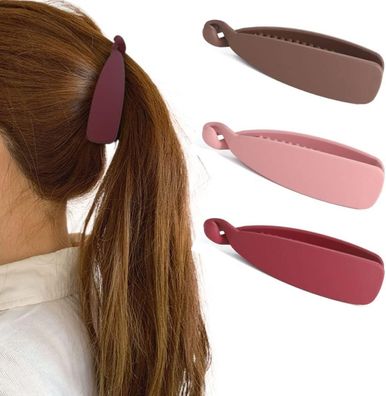 3er-Pack Bananen-Haarspangen, starke Clips, 10 cm, matte Pferdeschwanz-Haarspangen