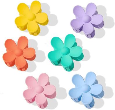 6er-Pack Blumen-Haarclips, rutschfeste Haarklammern für dickes Haar, Damen