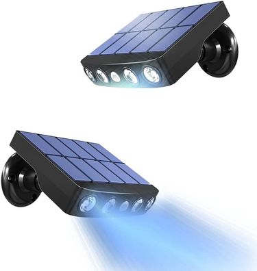 2er-Pack Solarlampen Außenbereich, Bewegungsmelder, 360° Strahler, wasserdicht, 1200