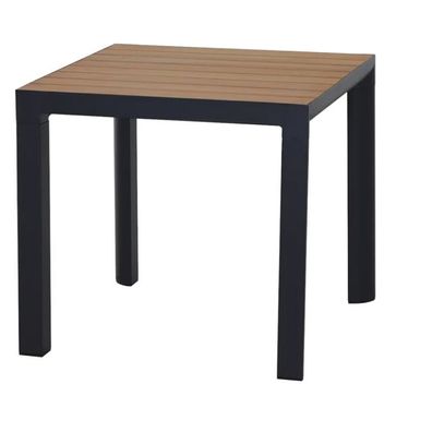 Silva Dining Tisch 80x80cm matt anthrazit / /estell Aluminium, Teak FSC 100Prozent