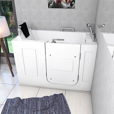 Sitzwanne Whirlpool Badewanne mit Tür S07WP-C-R 140x76cm