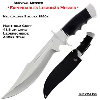 Expendables Legionär Messer Busch Outdoor Messer 592 g / 37cm Lang Lederetui 440