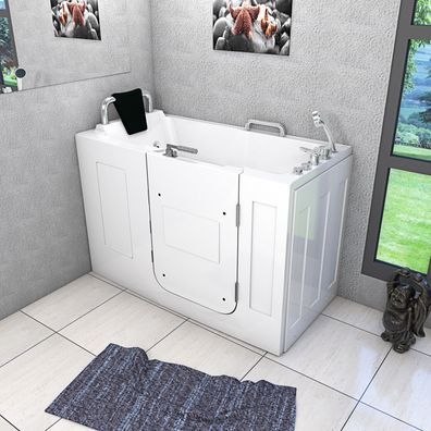 Sitzwanne Whirlpool Badewanne mit Tür S07WP-A-R 140x76cm