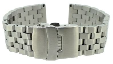 Herzog Uhrenarmband 22mm > Edelstahl massiv silbern matt gleichlaufend