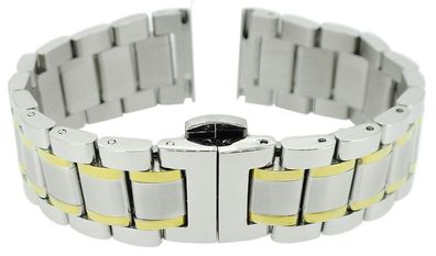 Minott > Uhrenarmband 20mm > Edelstahl bicolor matt / glänzend massiv